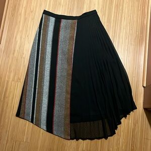 Anthropologie Eva Franco black pleated skirt with wool design size 0